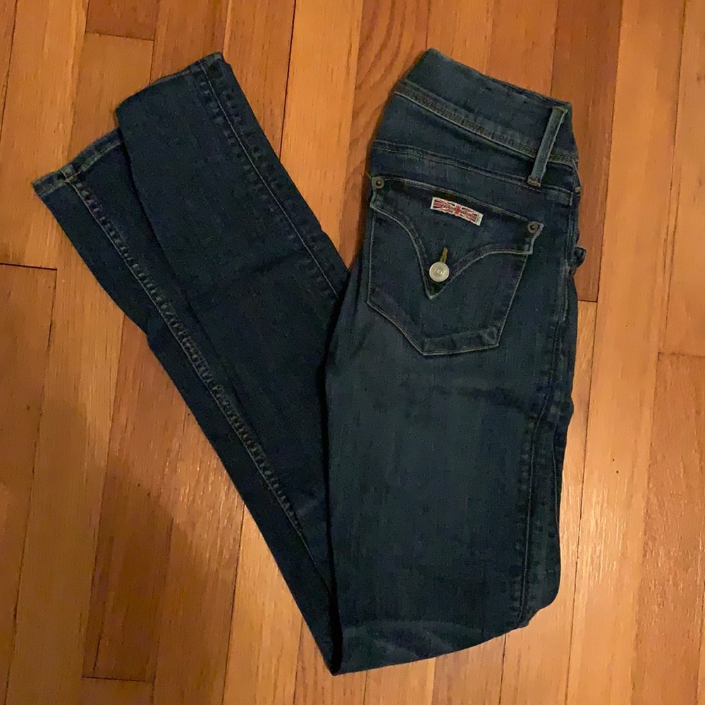 dark wash skinny Hudson jeans